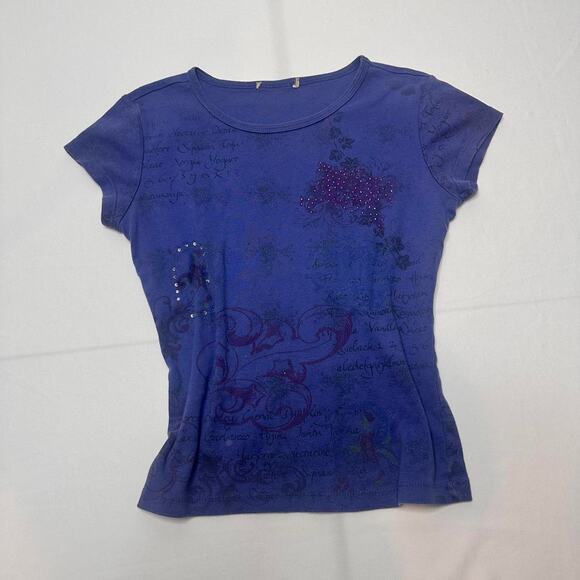 Size Small Y2K-inspired deep violet fitted Baby tee - Picture 4 of 5